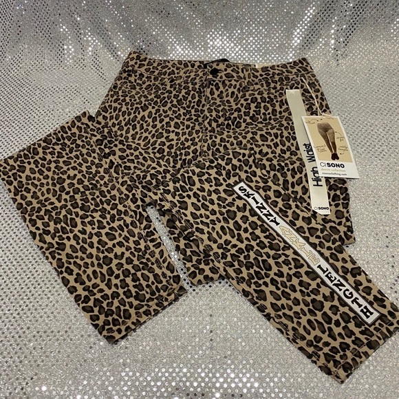 𝅺nwt CI SONO leopard Jeans Sz 7 skinny - Picture 3 of 6